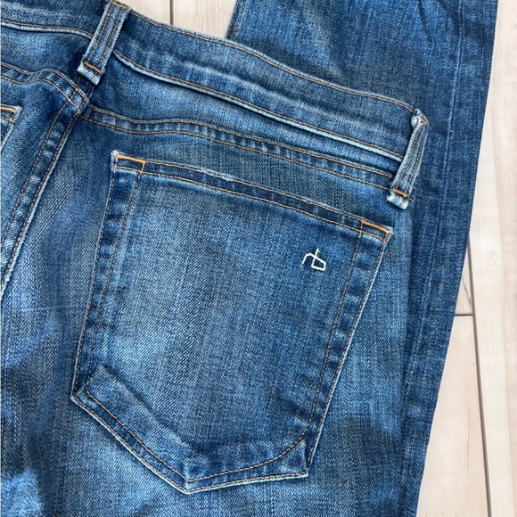 rag & bone Dre Boyfriend Women's Straight Leg Blue Jeans on Revolve - Picture 3 of 9